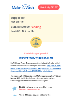 Make-A-Wish America - RESPONSE PENDING