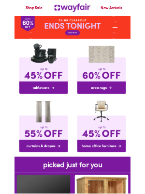 Wayfair - 📣 PSA: CLEAROUT ENDS TONIGHT