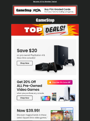 GameStop - Save big this summer with our pre-owned PS4 & Xbox One deal!