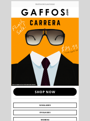 Gaffos - Exclusive Offer: Carrera Aviators Only $79.99 – Limited Time!