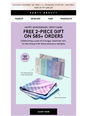 Fenty Beauty - Celebrate Fenty Hair with 2 free gifts on $85+ order