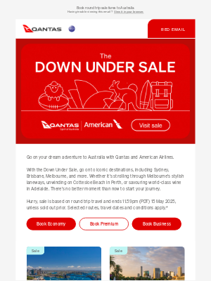Qantas (Australia) - The Down Under Sale is now on 🦘