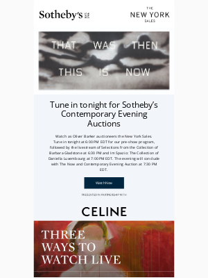 sothebys - Watch Live Tonight: Sotheby’s Contemporary Evening Auctions