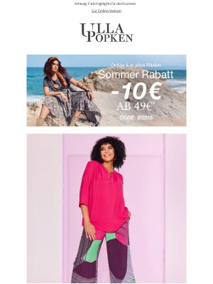 Ulla Popken (Germany) - 10€ Rabatt auf knallige Looks ab einem Einkauf von 49€