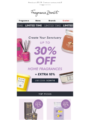 Fragrance Direct(United Kingdom) - Extra 10% OFF Home Fragrances