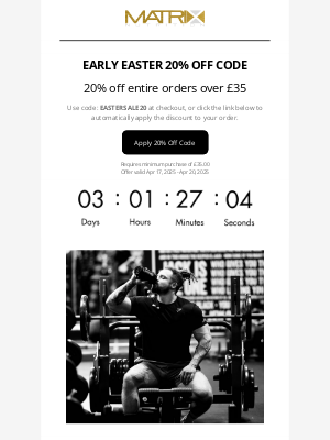 Matrix Nutrition (United Kingdom) - james, 20% Off Code Inside - Early Access