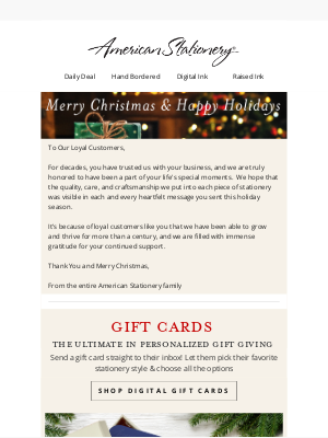 American Stationery - A Christmas Message from American Stationery