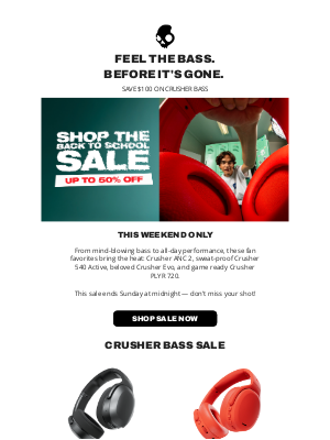 Skullcandy Inc. - Take $100 off Crusher Bass 🎧⚡