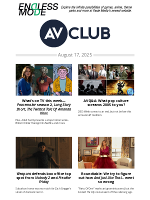 The A.V. Club - Sunday reads: TV listings, box office, and a postmortem