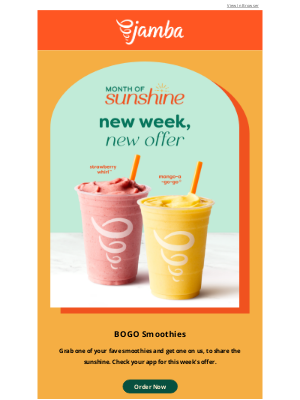 Jamba Juice - New Month of Sunshine Offer 👀☀️