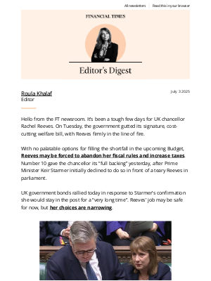 Financial Times - Tough choices