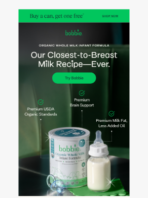 Bobbie - A formula that truly mirrors breast milk
