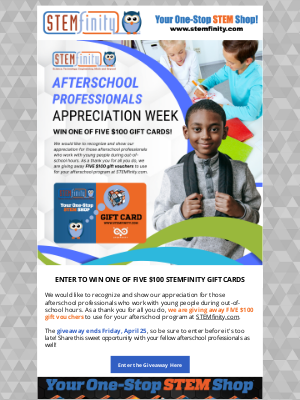 STEMfinity - Re: Afterschool Professionals Giveaway