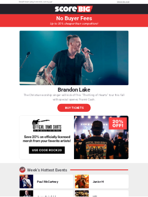 ScoreBig - Brandon Lake, Paul McCartney, Jerry Seinfeld, Junior H, and more!