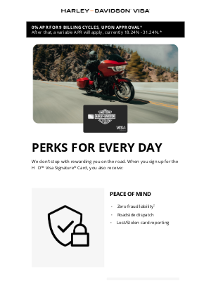 Harley-Davidson - Benefits of the H-D™ Visa Signature® Card
