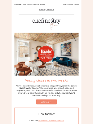 onefinestay - Guess who's nominated? (hint: it's us!) ✨