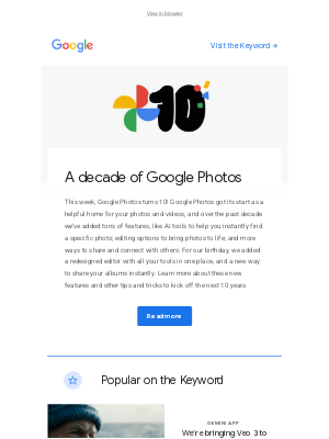 Google - 10 years of Google Photos