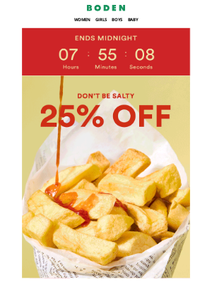 Boden USA - WARNING: 25% off ends at midnight TONIGHT