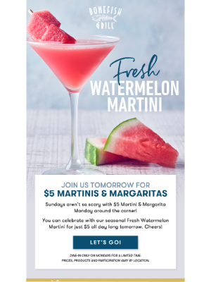 Carrabba's Italian Grill - See you tomorrow for $5 Martini & Margarita Monday 🍸