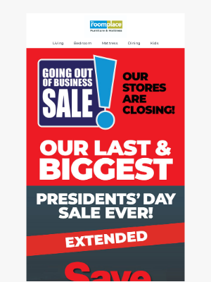 The RoomPlace - 📢Final Hours! Presidents’ Day Sale Ends Tonight—Up to 85% OFF!