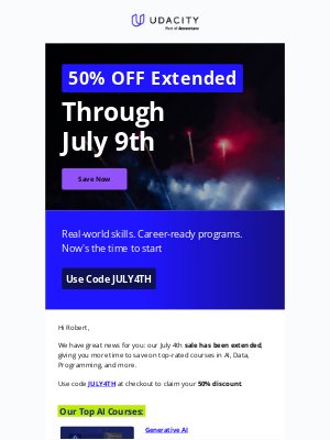 Udacity - 50% Off Savings Extended 🎉