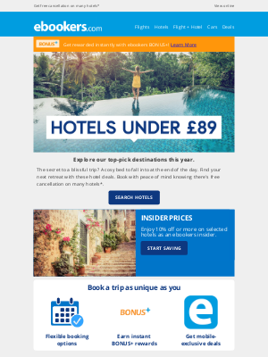 ebookers - Hotel stays under £89