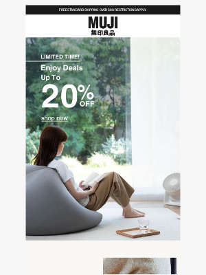 MUJI - Home Comforts at 20% OFF this Weekend!