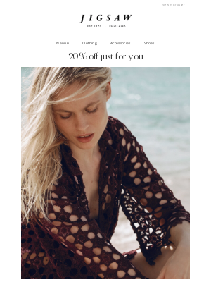 Jigsaw (United Kingdom) - Alicia, our gift to you: 20% off
