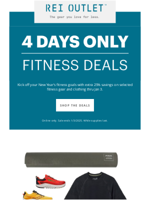 REI - Save an EXTRA 25% on selected fitness gear & clothing