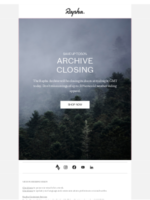 Rapha - Archive ends today