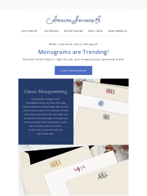 American Stationery - 📧 Monograms 101 | How to set up your custom monogram