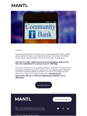 MANTL - The secret sauce that helps community banks compete.