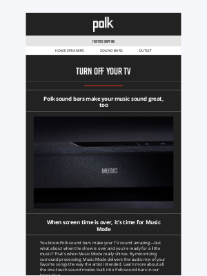 Polk Audio - Music from a sound bar? There’s a mode for that!