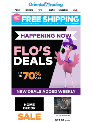 Oriental Trading Company - Here's a Treat: Save up to 70% Off on Flo's Deals! 🍬🧡