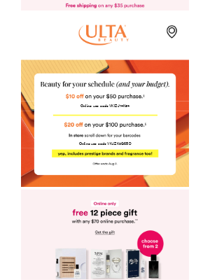 ULTA Beauty - FREE 12 PC fragrance gift with a $70 online purchase!