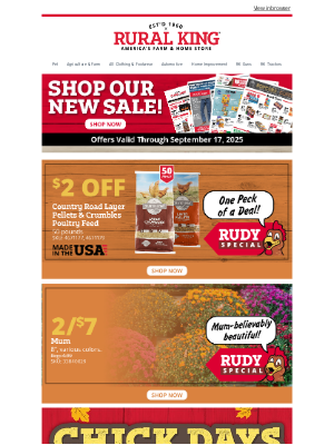 Rural King Supply - Fall Chick Days Are Here!