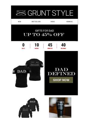 Grunt Style LLC - Last Chance: 20% Off Dad Defined Tee