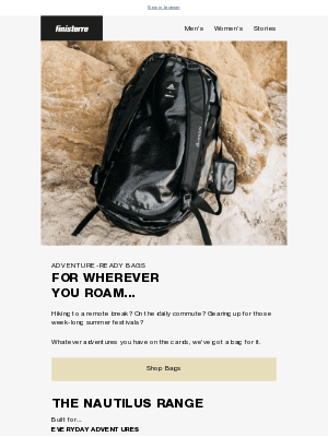Finisterre - NEW Adventure-Ready Bags