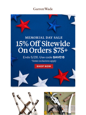 Garrett Wade - 🇺🇸 Memorial Day Sale!