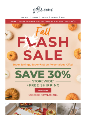 gifts - Fall Flash Sale Ends in 48 Hours!