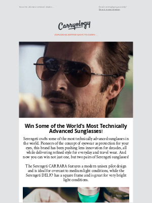 Carryology - 🕶️ Serengeti Sunglasses Giveaway 🕶️