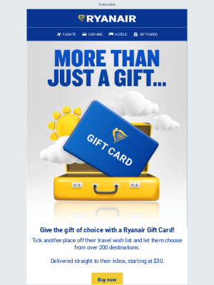 Ryanair - Gift them their dream gift 🎁