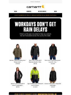 Carhartt - Rain is in the forecast this week