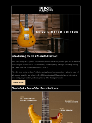 prsguitars - Introducing the All New CE 22 Limited Edition! 🚀