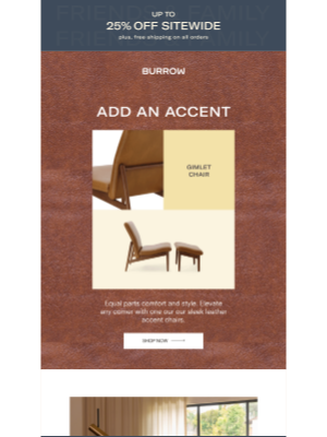 Burrow - Save on leather accent seating