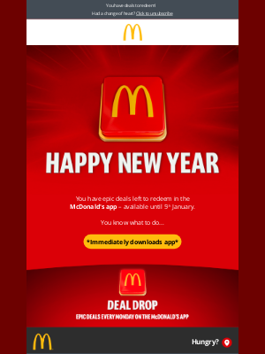 McDonald's (United Kingdom) - New Year 🤝 Deal Drop