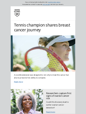Mayo Clinic - Tennis champion shares breast cancer journey