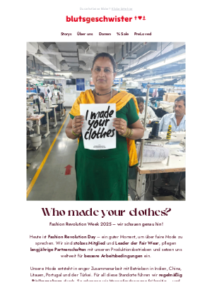 Blutsgeschwister (Germany) - Fashion Revolution Day: gemeinsam schaffen wir echte Veränderungen!