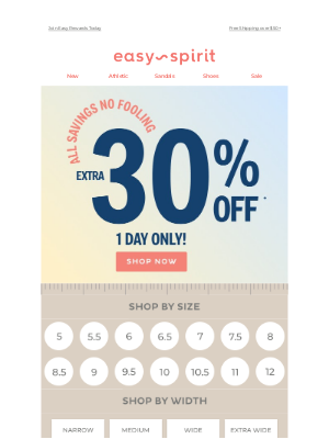 Easy Spirits - It’s No Joke—Take an Extra 30% OFF!