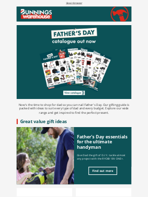Bunnings (Australia) - Father's Day gifting guide out now